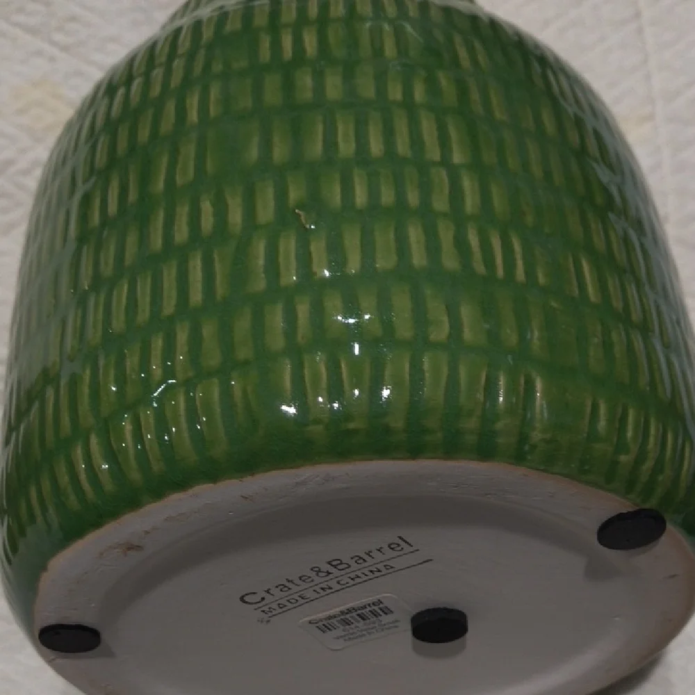 Crate & Barrel Verde Vase Set - 2 Small and 1 Medium